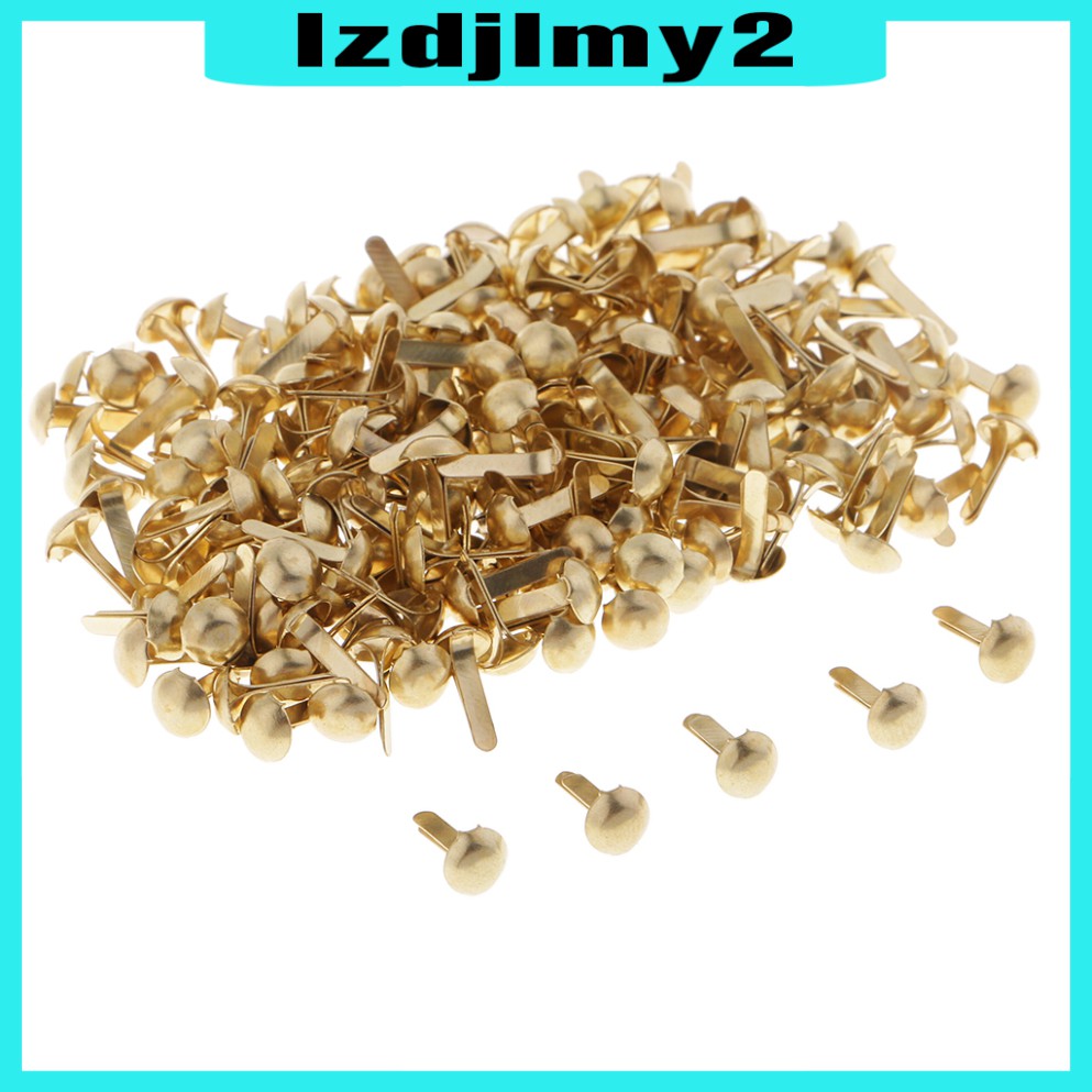 Set 200 Đinh Tán Đầu Tròn Bằng Kim Loại Nhiều Màu Sắc Dùng Trang Trí Sổ Tay