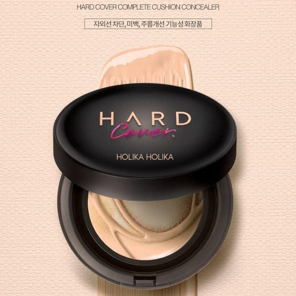 Phấn nước hiệu chỉnh khuyết điểm, dưỡng da Holika Holika Hard Cover Complete Cushion Concealer SPF47 PA++ màu 03 Sand