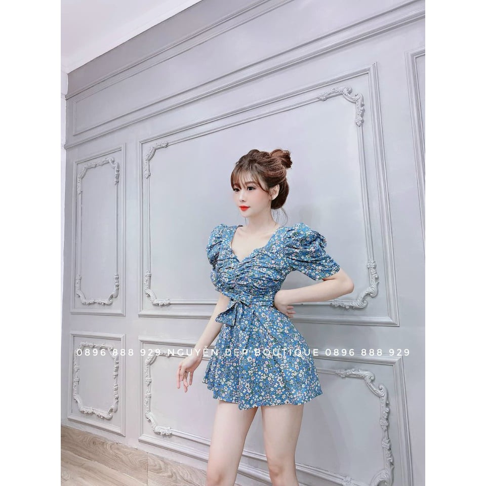 Đầm Lụa Hoa Nhún Ngực Quyến Rũ Tôn Dáng Sang Trọng | BigBuy360 - bigbuy360.vn