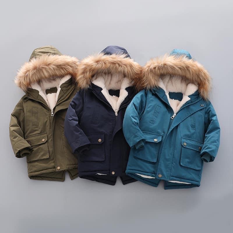 Gom sale- Áo parka bé mũ lông hàng Quảng Châu cao cấp dày dặn chuẩn ảnh