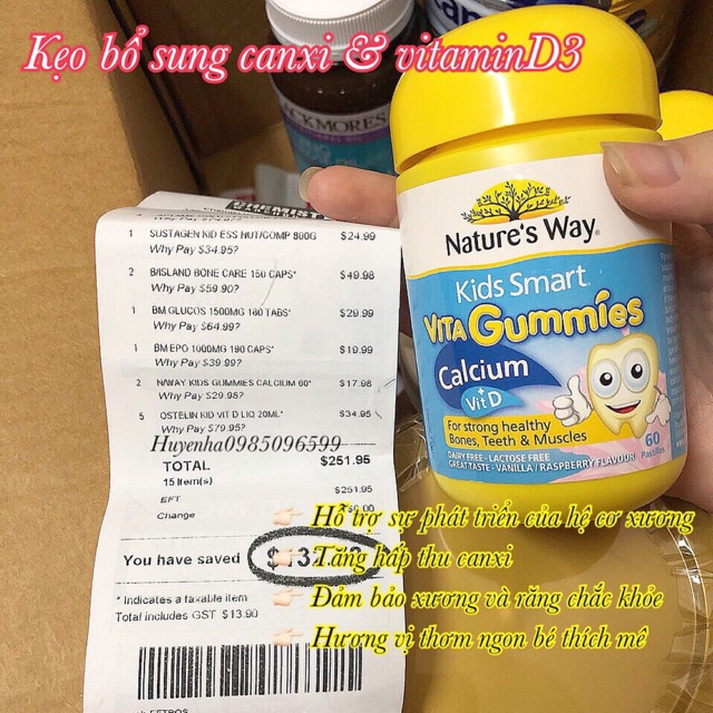 Canxi gum natures way 60 viên