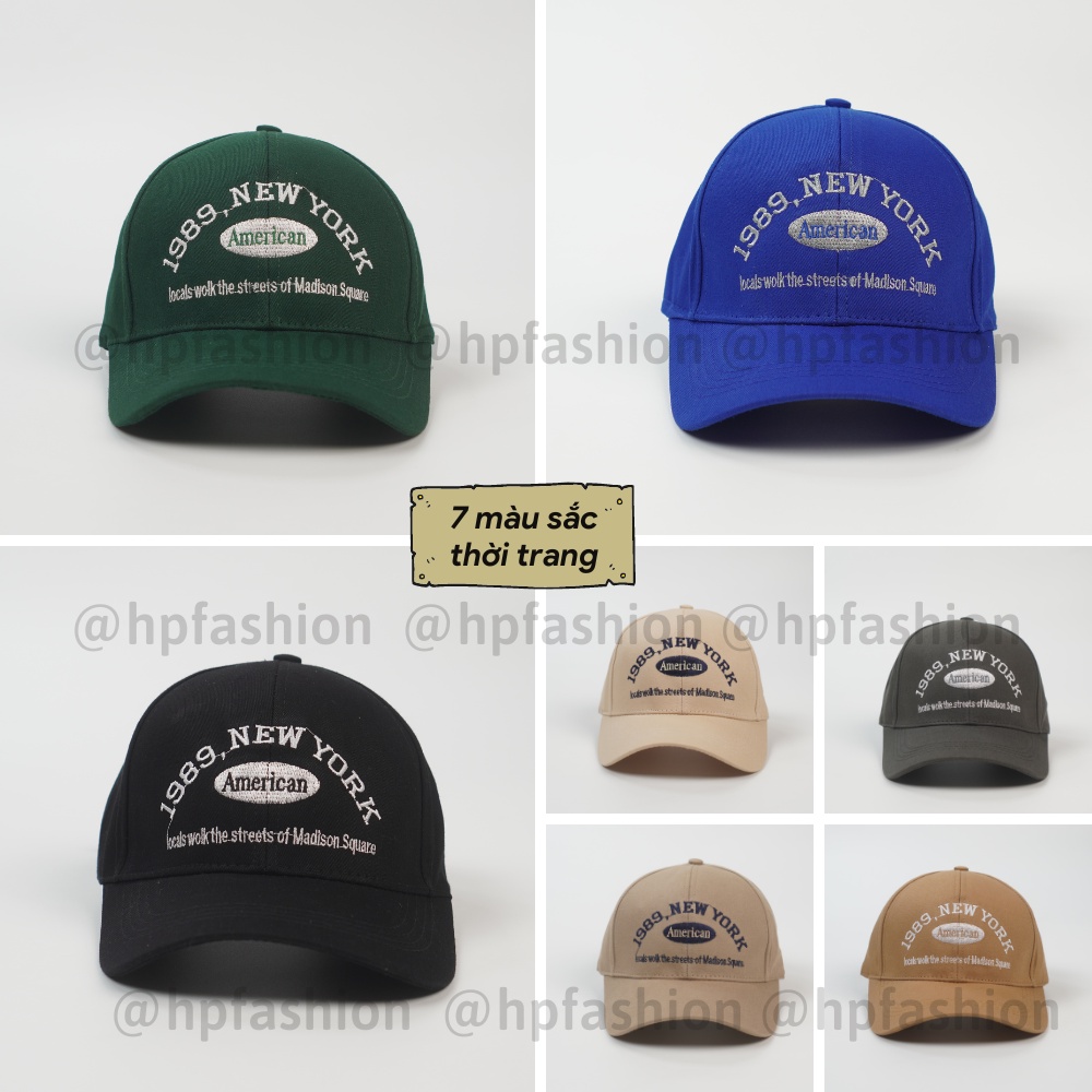 Mũ lưỡi trai ❤️ Nón kết thêu chữ 1989 NEWYORK chất kaki cao cấp form unisex nam nữ N63 - Happy Style