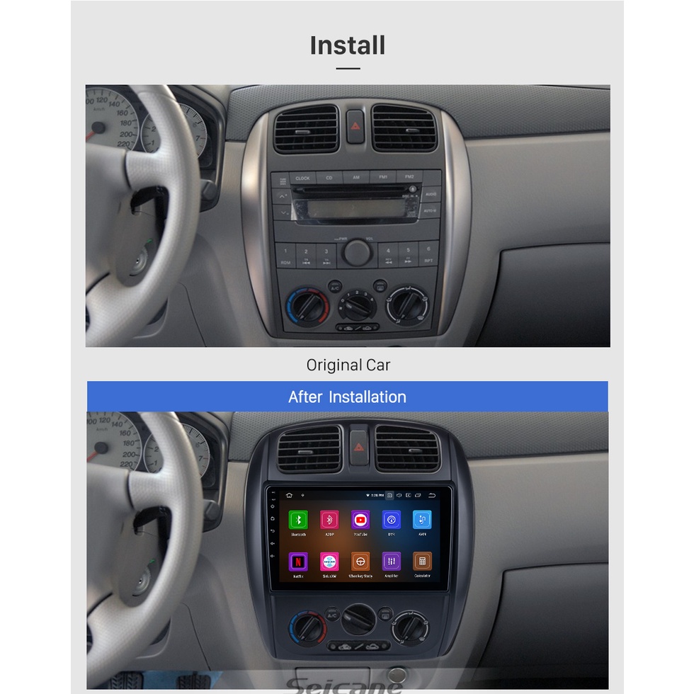 Mặt dưỡng màn hình DVD android 9” 10” MAZDA PREMACY 2002 2003 2004 2005 2006 2007 2008 Jack nguồn Zin