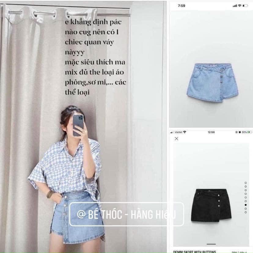 CVN9 - CHÂN VÁY JEAN NỮ VẠT CHÉO 2 MÀU | BigBuy360 - bigbuy360.vn