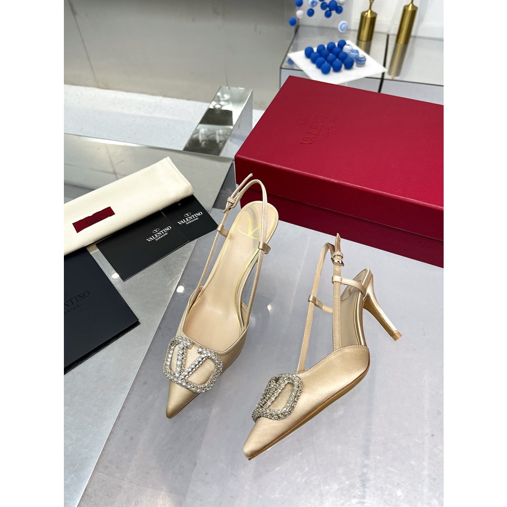 Giày cao gót da thật thời trang nữ cao cấp Valentino V sành điệu, thanh lịch và cá tính