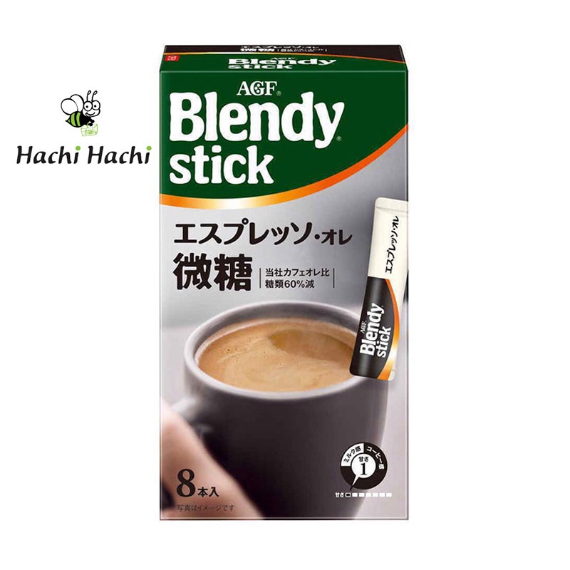 Cà phê sữa ít đường Espresso au lait blendy Ajinomoto Agf 49.6g (6.2g x 8gói) - Hachi Hachi Japan Shop