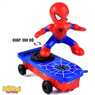 Đồ chơi trẻ em Người Nhện lướt ván - Siêu nhân nhện spiderman xoay 360 độ phát nhạc đồchơitrẻem Esiêu hot