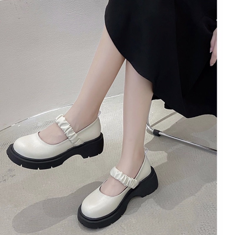 Giày búp bê lolita quai nhún bèo Luhana thời trang sẵn hàng.Ms: LOLITA QUAI NHÚN