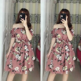 Đầm voan hoa 3 tầng