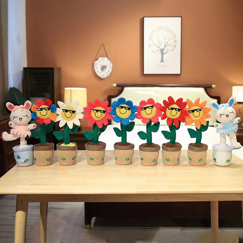 Hoa Hướng Dương Nhồi Bông Có Nhạc Và Đèn Xinh Xắn Cho Bé