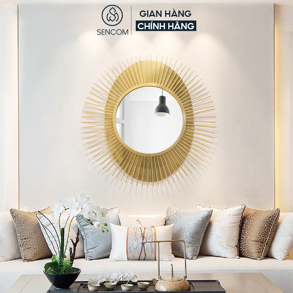 Gương treo tường nghệ thuật decor trang trí nhà ở SENCOM họa tiết hình tia sang trọng hiện đại mã DC23