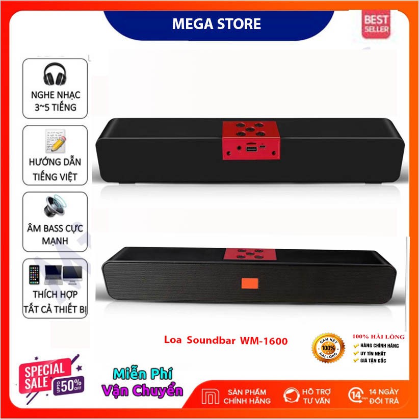 Giá sốcLoa soundbar WM-1600 THIẾT KẾ TRANG NHÃ PHÙ HỢP VỚI KHÔNG GIAN TRANG NHÃ