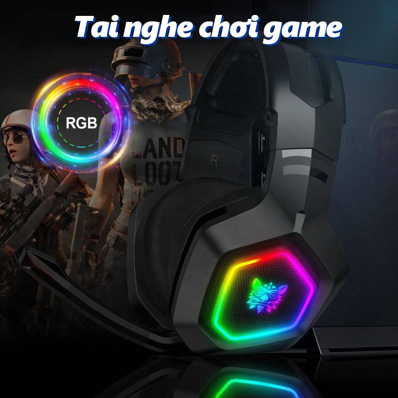ONIKUMA K10 Tai Nghe Trùm Đầu Chơi Game Ps4 Rgb Led Cho Pc Laptop Ps4,Online