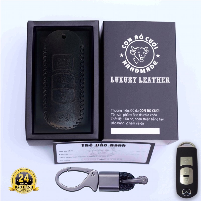 Bao Da Mazda  Da Bò Nhập Khẩu Italia, Bảo hành 2 năm, Khắc Tên + Số ĐT Chủ Xe