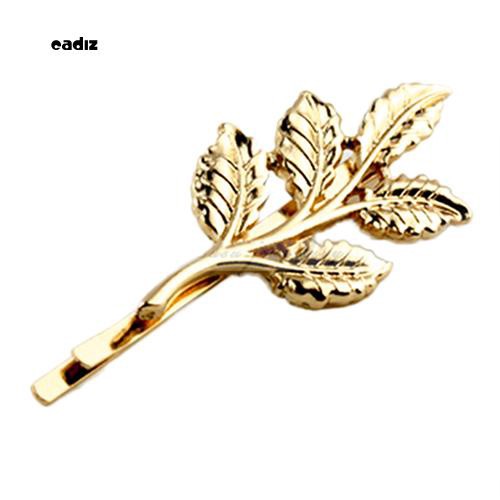 Kẹp tóc nữ bằng hợp kim vàng hình lá