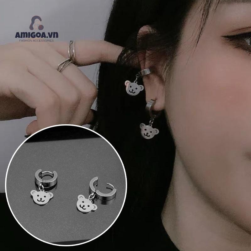 Khuyên Tai Hình Nửa Trái Tim Thời Trang Đơn Giản Chất Lượng Cao