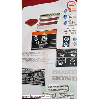 NEW - BỘ TEM THÔNG SỐ CHO XE SH ITALIA ĐẸP