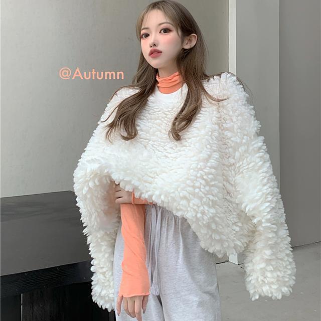 Áo Sweater Lông Cừu Dày Dặn Dáng Rộng Phong Cách Thời Trang Hàn Quốc