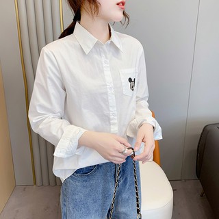 Áo Sơ Mi Nữ Thêu Mickey Đơn Giản HQ 910