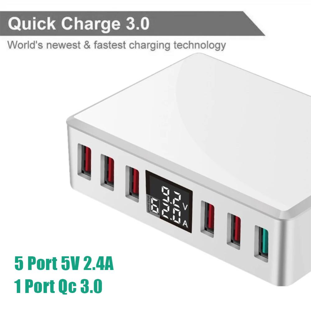 Đầu Sạc Nhanh Với 6 Cổng USB 3.0 Cho iPhone samsung Xiaomi Huawei Q7Y3