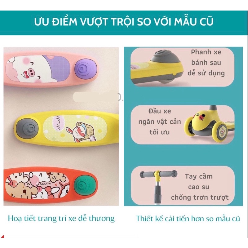 Xe Trượt Scooter Mẫu Mới 2022 801-802-808 Chính Hãng Cao Cấp Cho Bé 2-10 tuổi