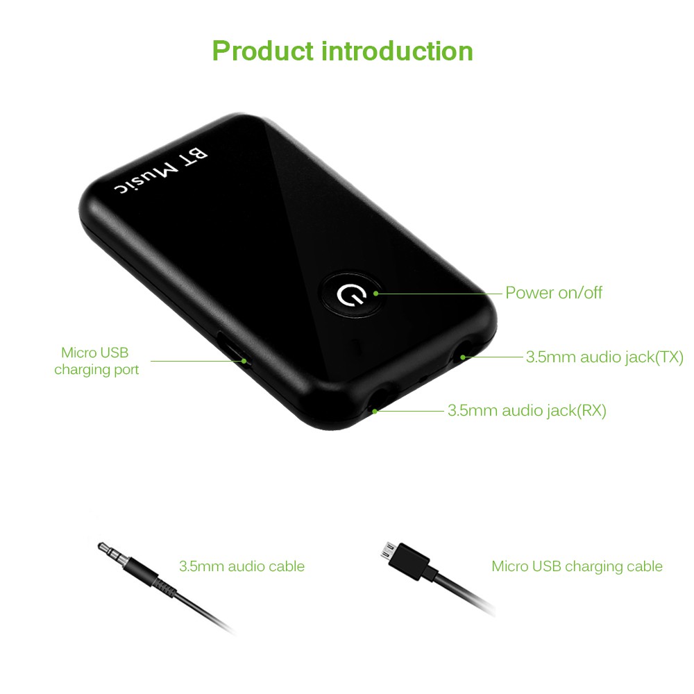 IN STOCK 2 in 1 Wireless Bluetooth Audio Transmitter & Receiver 3.5mm AUX A2DP Music Stereo Adapter for Home Car Stereo System TV Mp3 Mp4 PC