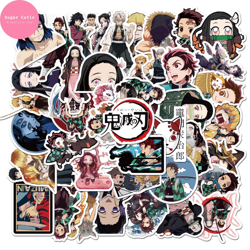 Stickers anime Kimetsu no Yaiba/ Demon slayer  50 miếng không thấm nước