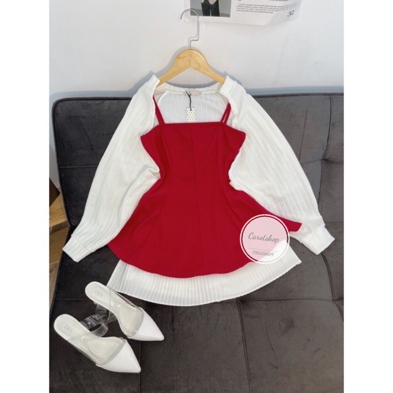 áo 2 dây xoè 8 mảnh - hình thật Carotshop