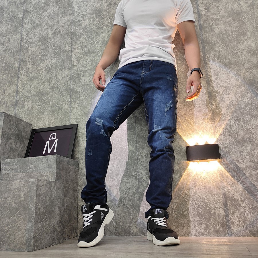 [Mã FAMALLT5 giảm 15% đơn 150K] Quần jean nam ống suông Q150 (Xanh) MĐ