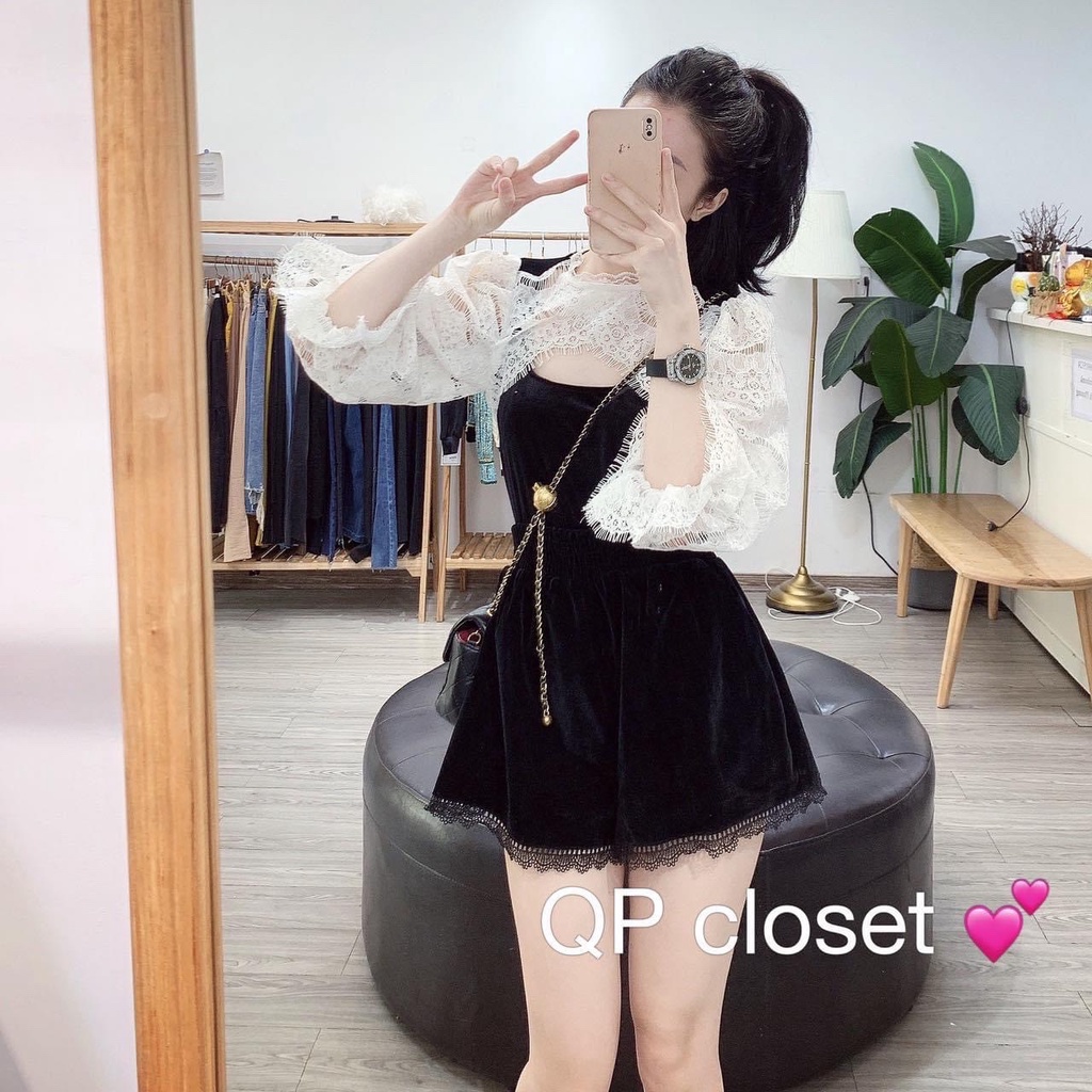 SET ÁO NHUNG TAY REN + QUẦN NHUNG HÀNG NHẬP Ꮯɦấȶ Ꮮɨệʊ: nhung.Size dưới 54kg vừa. Đơn giản mà xinh