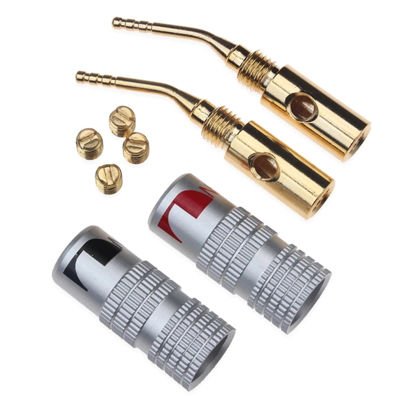 Set 4 Giắc Cắm Bắp Chuối Mạ Vàng 2mm Chuyên Dụng