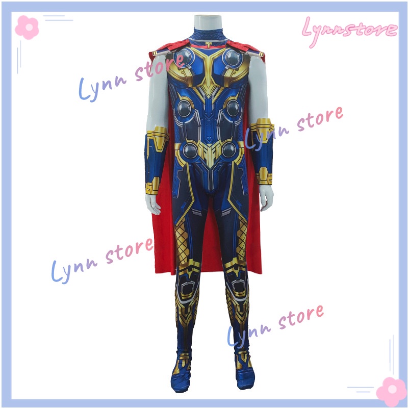 Trang phục Cosplay Thor Odinson Trang phục Trẻ em Người lớn Trang phục Thor: Tình yêu và Thunder Blue Outfit cho Đạo cụ Armor Cape Cosplay Suit