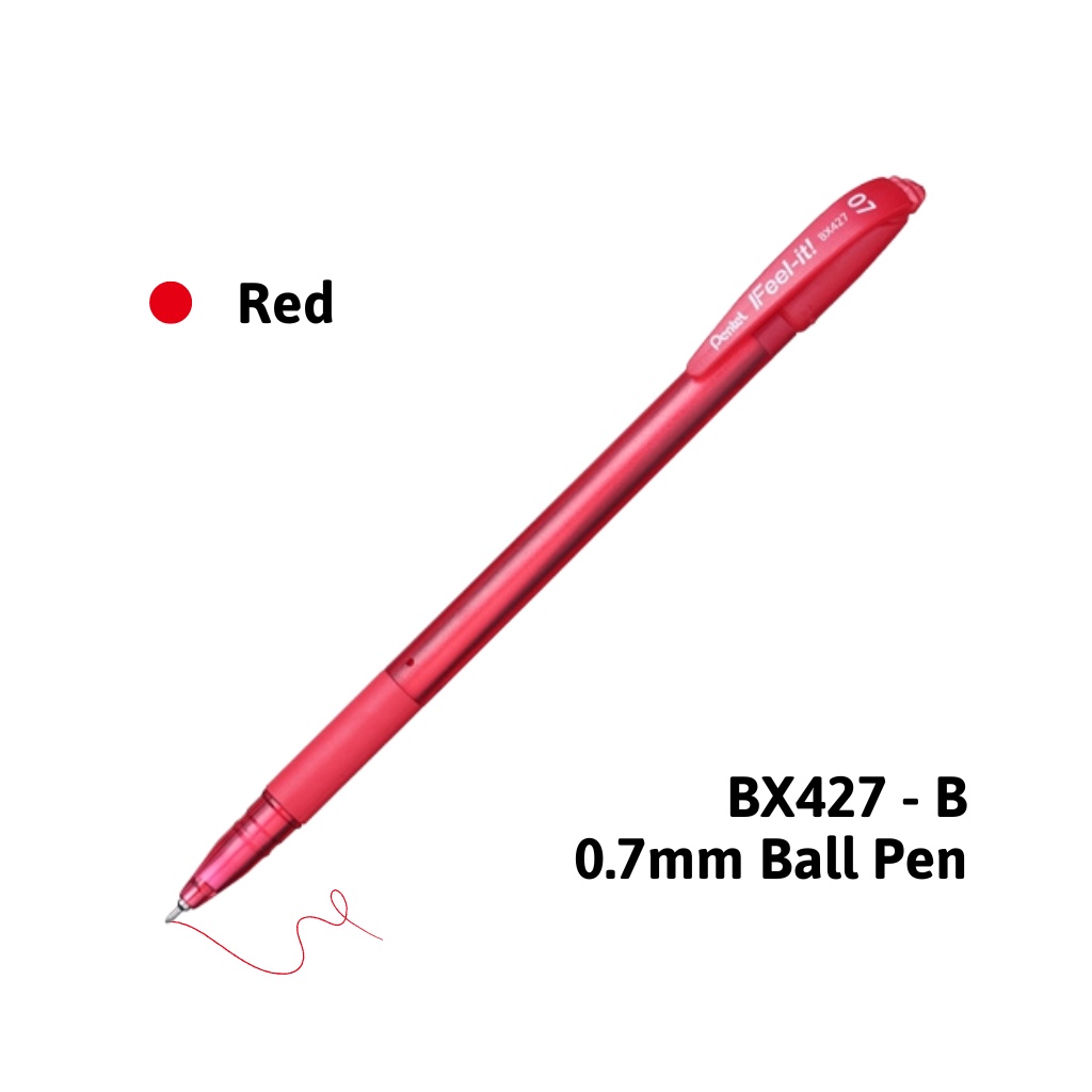 Bút Bi Pentel Nhật Bản Có Nắp Đậy BX427 | Trơn Mượt Không Đọng Mực | Ngòi 0.7mm 3 Màu Xanh/ Đỏ/ Đen | Nét Êm Không Tắc |