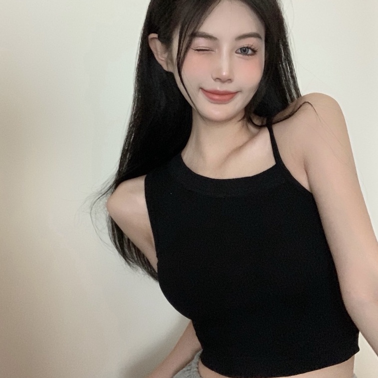 Áo dệt kim không tay ZHELIHANGFEI có mút ngực thiết kế gợi cảm