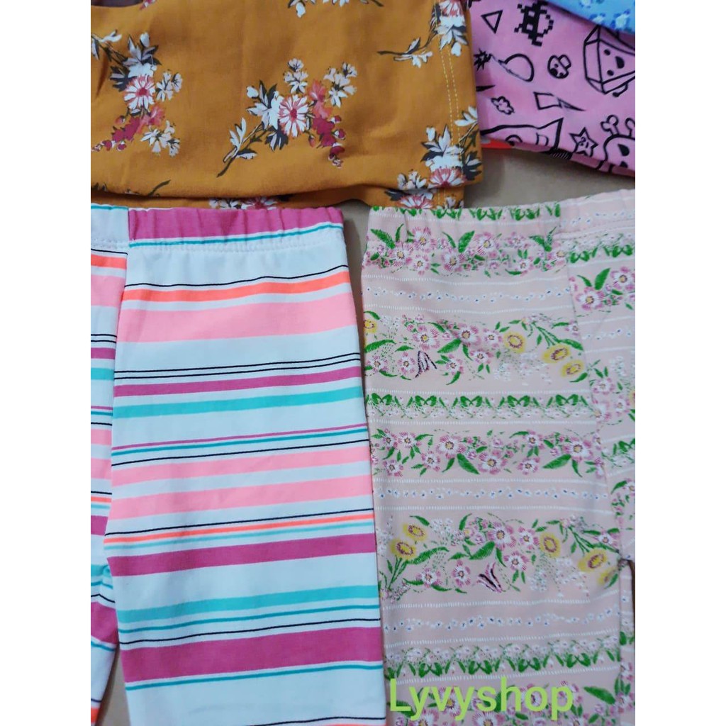 Combo 05 quần legging lửng cotton cho bé gái cực đẹp 07-20kg