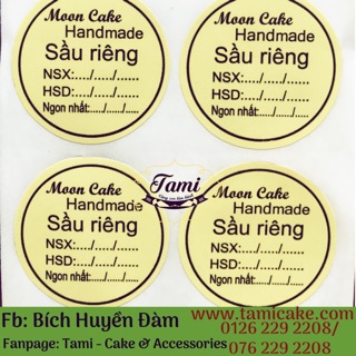 Tem nhân Sầu Riêng có NSX và HSD- 50 tem