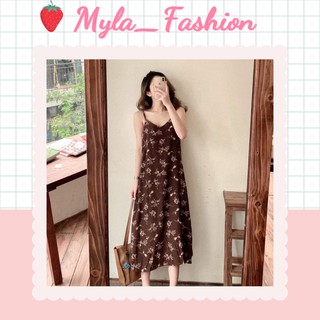 Váy 2 dây hoa nhí, đầm hai dây hoa nhí dáng suông siêu xinh - Q023