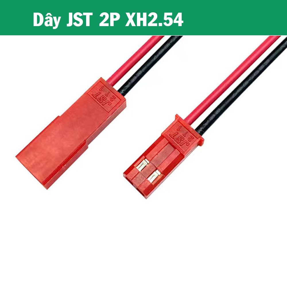 Dây JST 2P Xh2.54 Dài 10cm Cặp Đực Cái