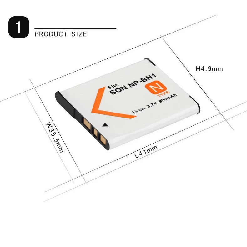 Pin NP-BN1: dùng cho Máy Ảnh Sony Li-ion 3.7V 900mAh 3.3Wh