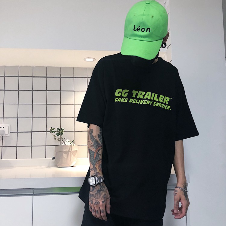 Áo thun tay lỡ unisex GG TRAILER, áo phông form rộng (V92)