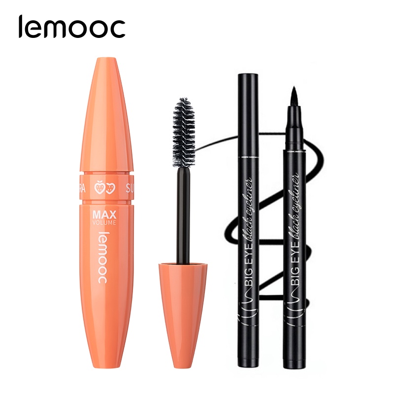 [Hàng mới về] Set mascara kèm bút kẻ mắt LEMOOC chống nước thiết kế lâu trôi