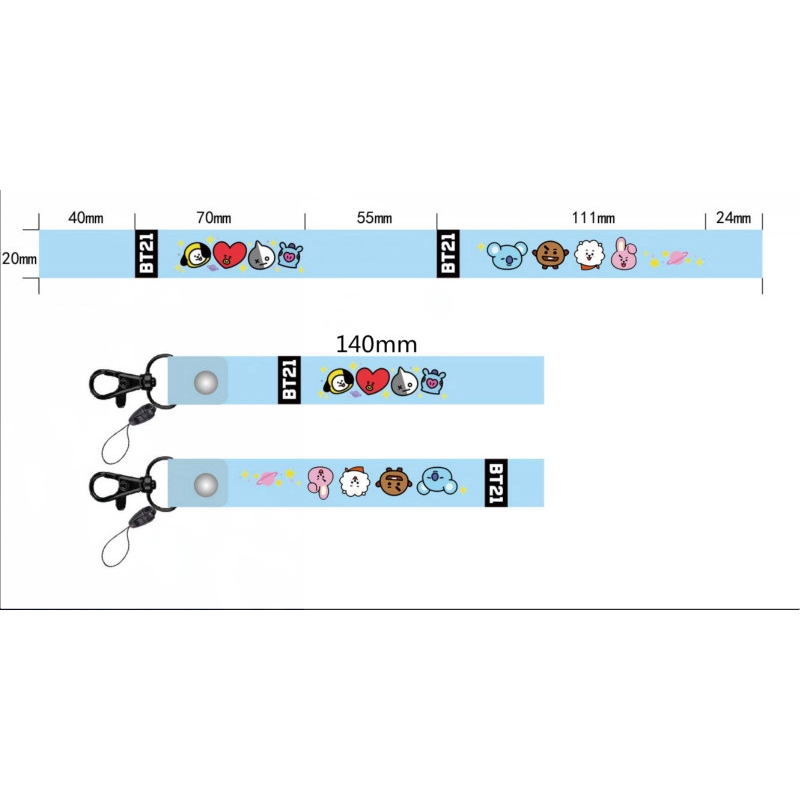 Dây đeo điện thoại móc khóa phong cách KPOP BTS bt21