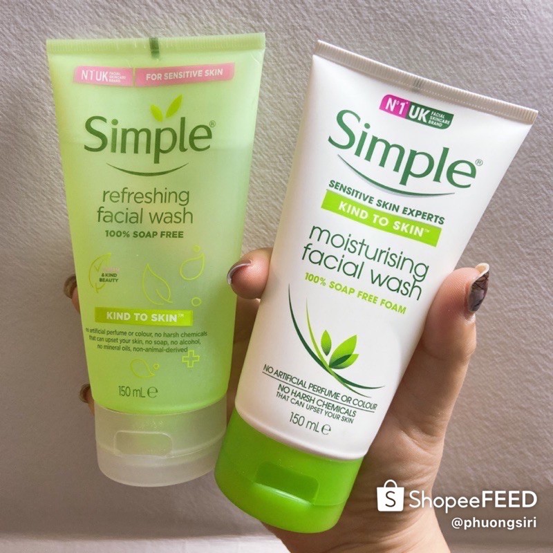 Sửa Rửa Mặt Simple Skincare CHÍNH HÃNG Srm Không Cồn Dưỡng Ẩm Da Dầu/Nhạy Cảm - Sữa Rửa Mặt Cho Nam Nữ Mỹ Phẩm