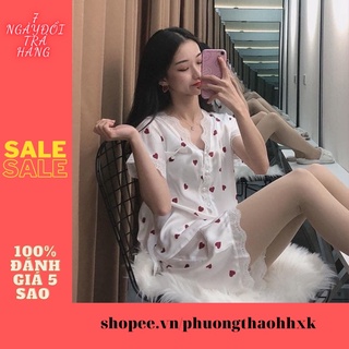 Bộ ngủ lụa satin tay cộc quần cộc