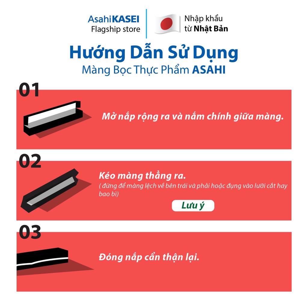 1 hộp Màng Bọc thực Phẩm Nhật Bản Asahi Wrap 30cm x 20m