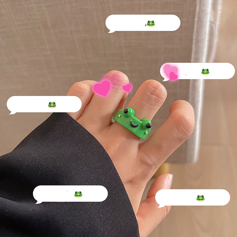 Set 520 Nhẫn Acrylic Hình Chú Ếch Dễ Thương