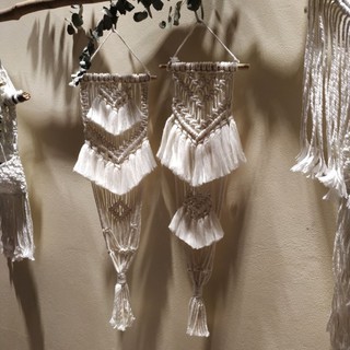 Macrame mành treo chậu cây decor trang trí 20*70cm