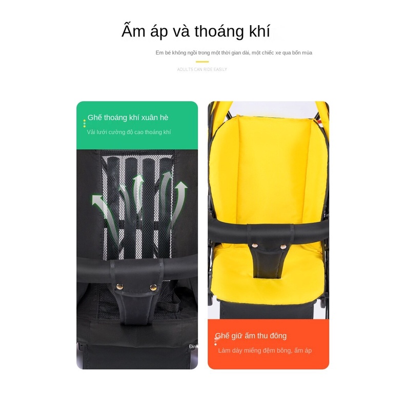 Xe đẩy trẻ em siêu nhẹ và di động, xe đẩy mùa hè ngồi có ô