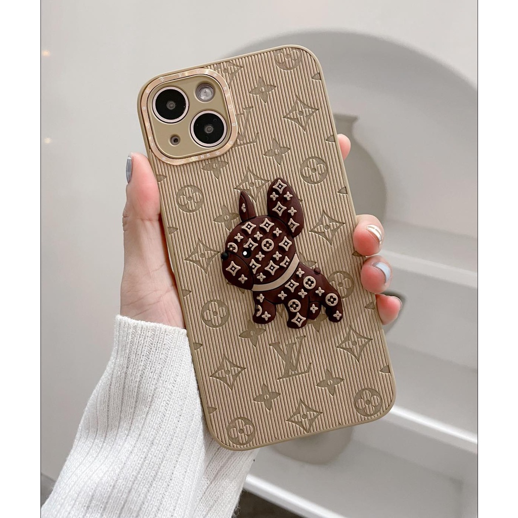 Ốp lưng iphone in hình LV bulldog mạ viền camera 7plus 8plus X Xs max 11 11promax 12 12pro 12promax 13 13pro 13promax | WebRaoVat - webraovat.net.vn