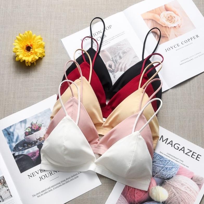 Áo Ngực Bra Thun Gân Màu Trơn Cho Nữ - Lady